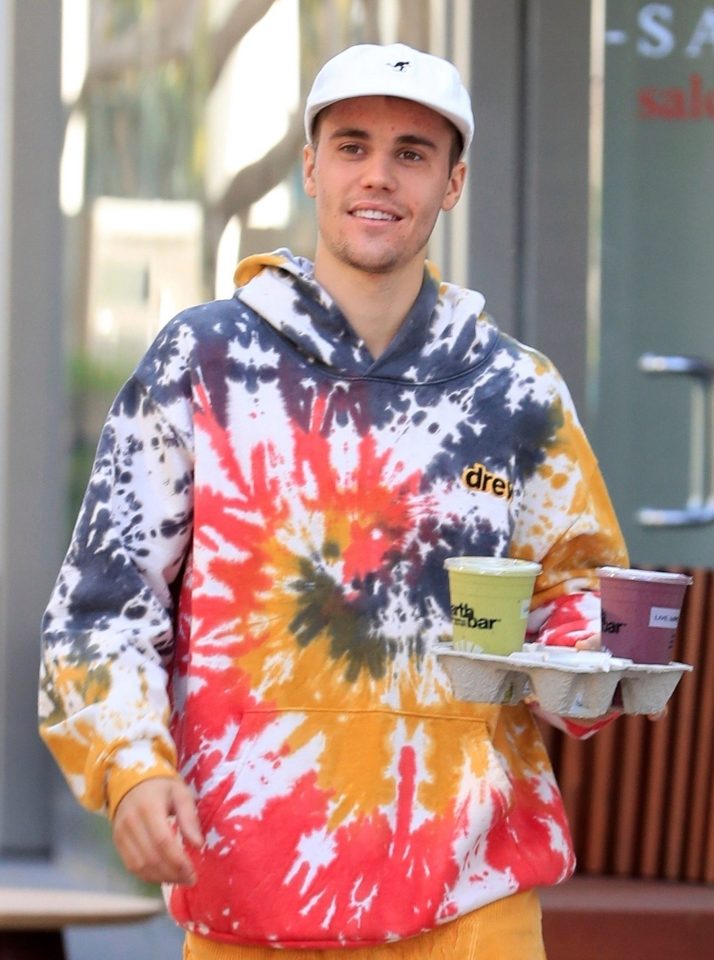  Justin Bieber was snapped picking up healthy juices after his two-day wedding celebrations