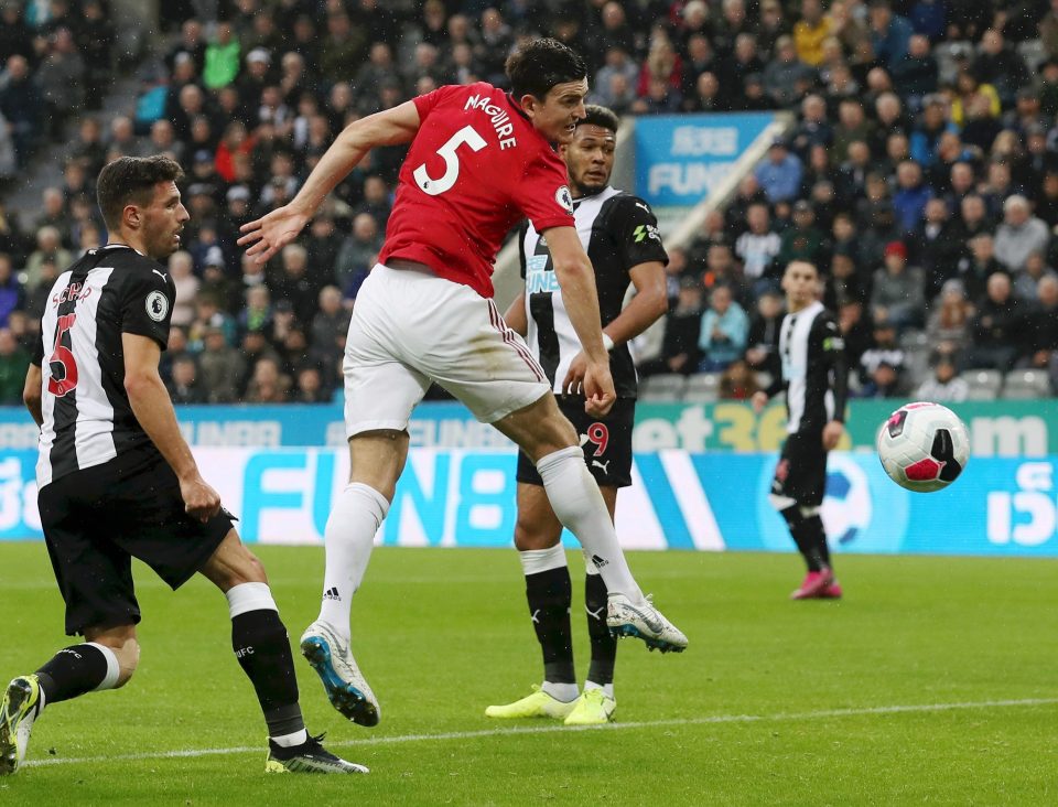 Harry Maguire had the perfect chance to end the unwanted record but planted his effort wide of the post in the defeat at Newcastle