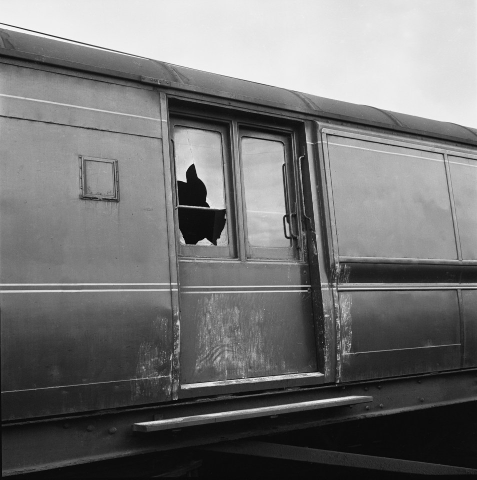  The crime scene at Sears Crossing, Ledburn, Buckinghamshire, after the Great Train Robbery