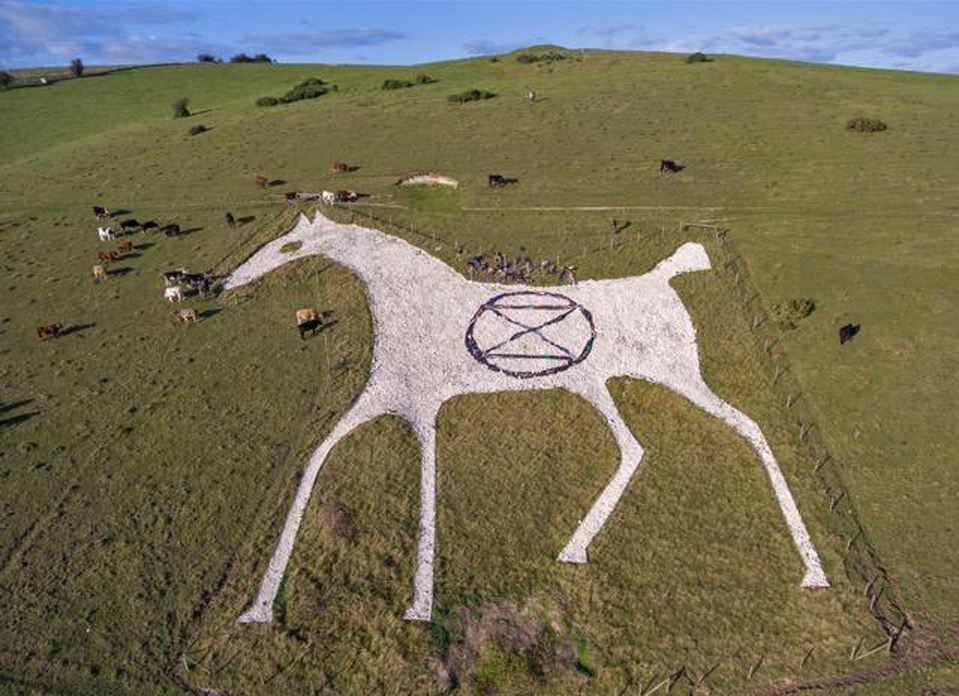  Activists defaced Wiltshire’s Alton Barnes White Horse with Extinction Rebellion’s symbol