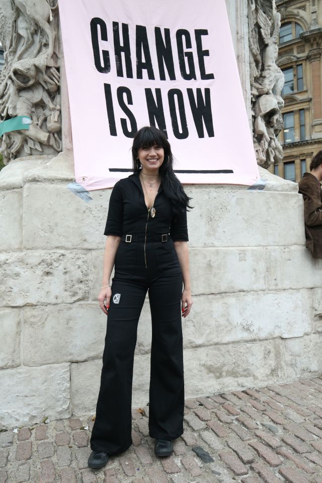  Daisy Lowe during the Extinction Rebellion protest in Trafalgar Square