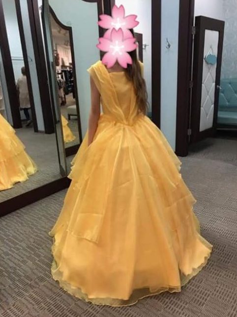  The bride took to Facebook to show off the Belle dress