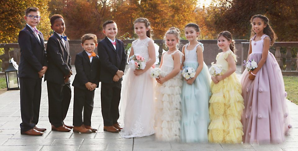  The youngsters roped in their friends to be bridesmaids and groomen