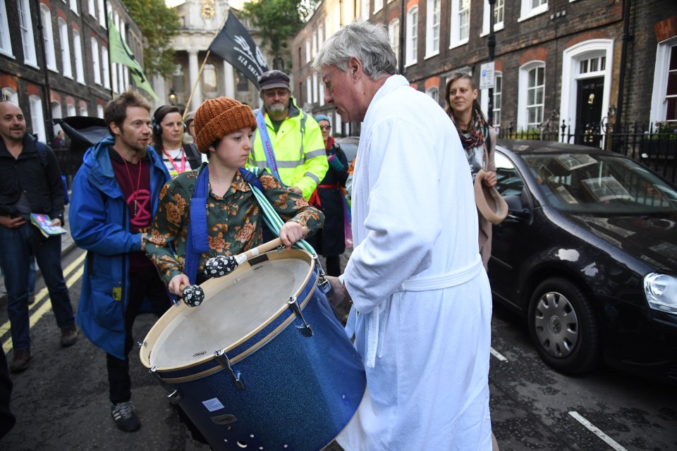  Also in Westminster, Lord Andrew Fraser confronted protesters in his robe