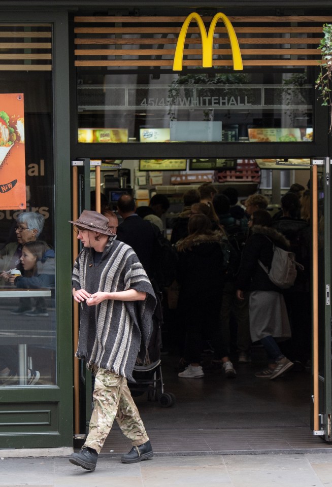  Climate change activists were seen leaving McDonald's as they took a break from protesting