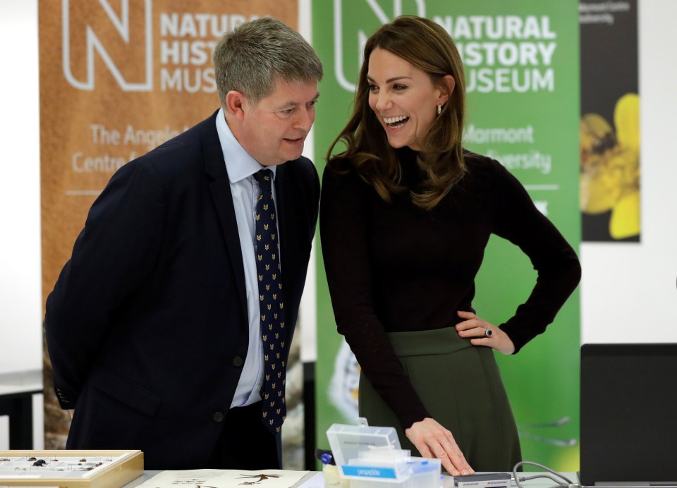 Kate Middleton jokes as she chats to Michael Dixon, the museum director