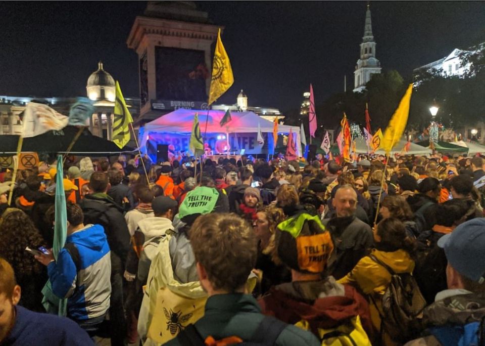  Orbital performed for the protesters in Trafalgar Square last night