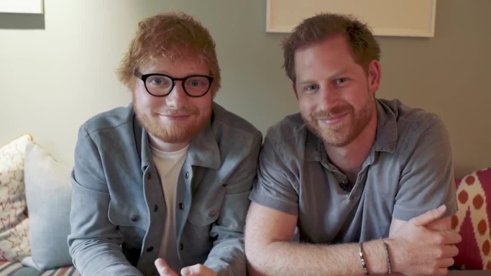 Prince Harry and Ed Sheeran bond over their red hair in a new video for World Mental Health Day