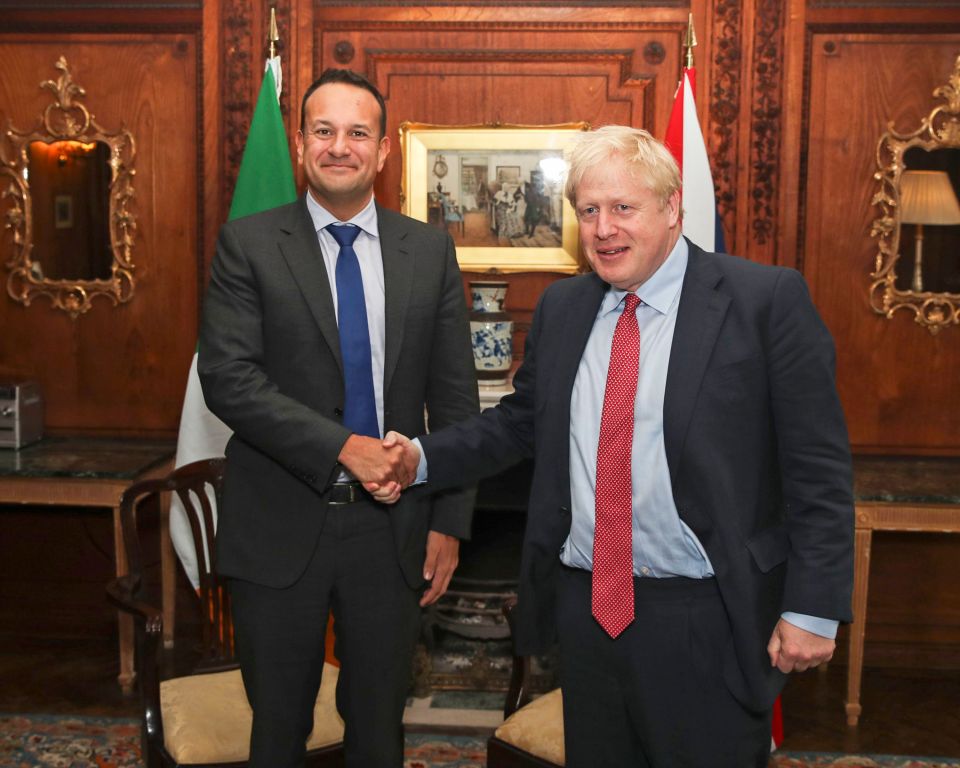  Leo Varadkar and Boris Johnson pictured ahead of private talks 