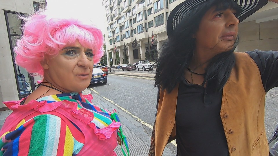  The celebrity chefs chose the perfect disguise as they went on the run through Pride celebrations  in London