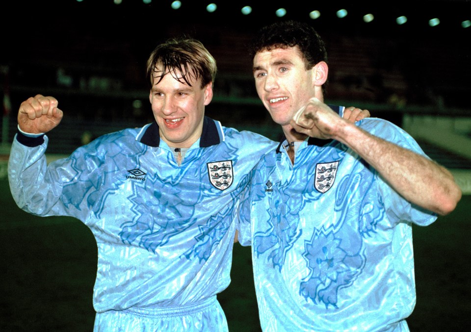  Scorers Paul Merson and Martin Keown celebrate draw in 1992