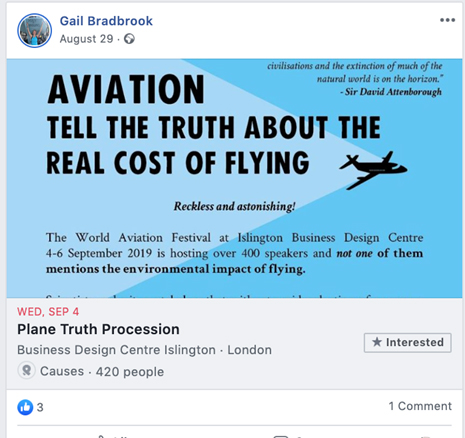  One of Bradbrook's social media posts demonising flying, which fails to mention she clocked up 11,000 air miles as she flew to Costa Rica on a luxury holiday