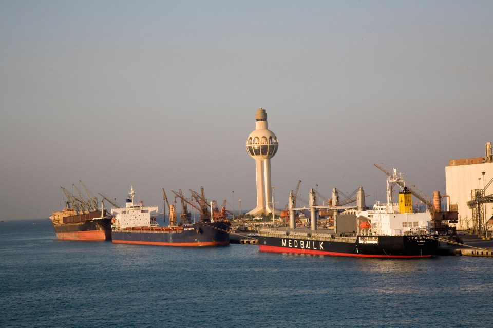  The port of Jeddah, Saudi Arabia - the ship was reported to have been struck 60 miles away