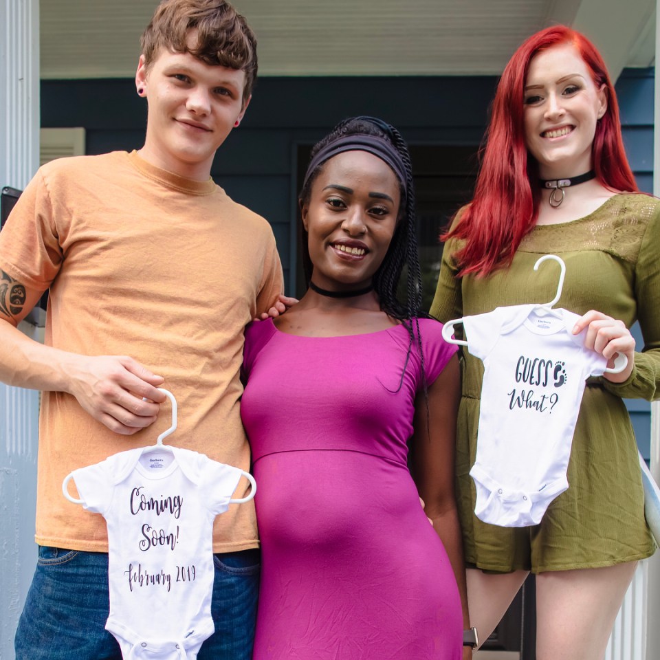 The throuple welcomed their first child as a unit in February