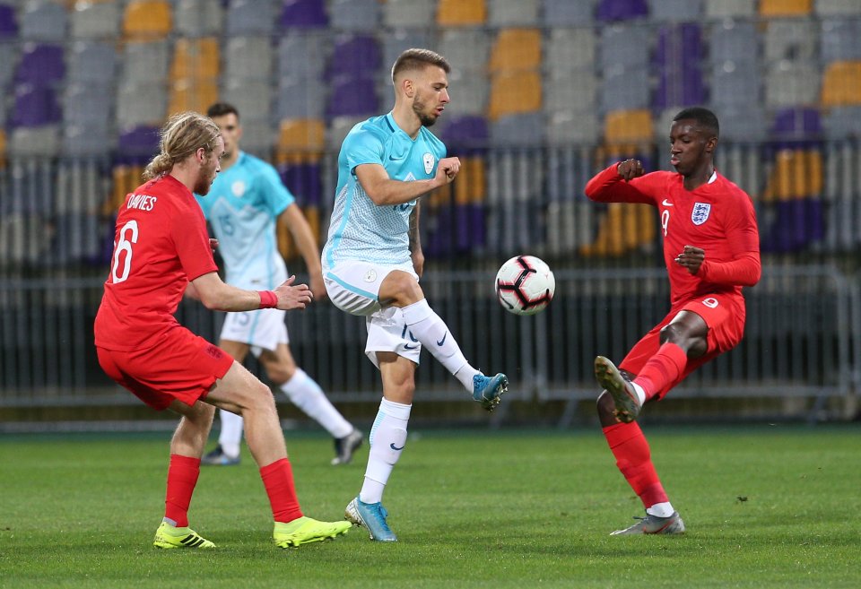  Leeds striker Eddie Nketiah netted from the spot to give England U21s the lead