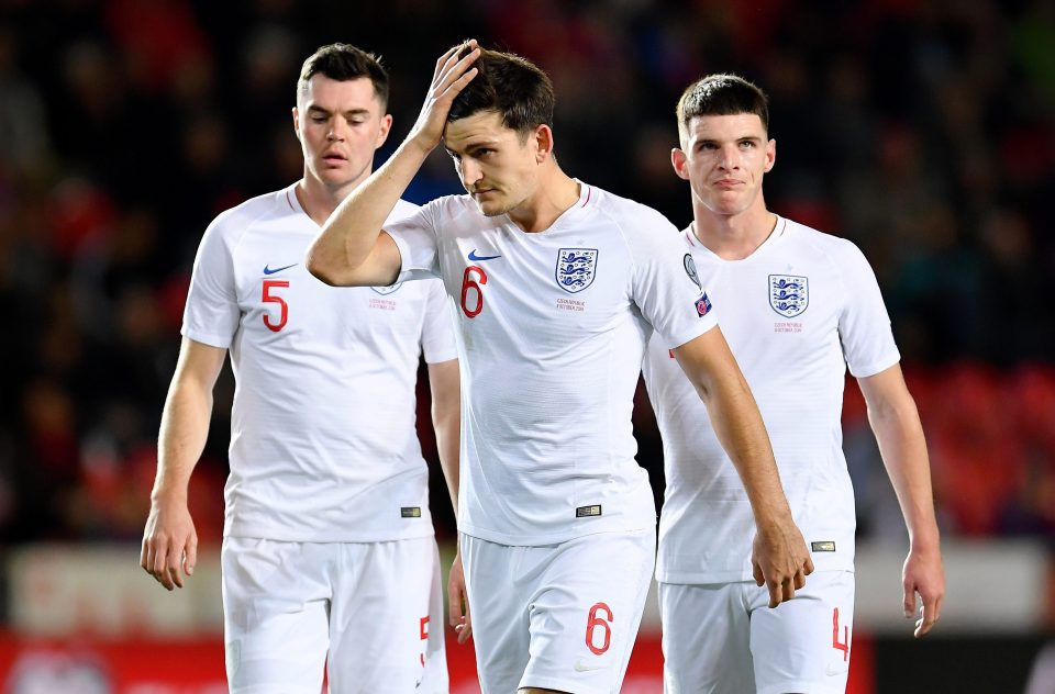  Michael Keane (centre) says poor club form could be affecting some England players