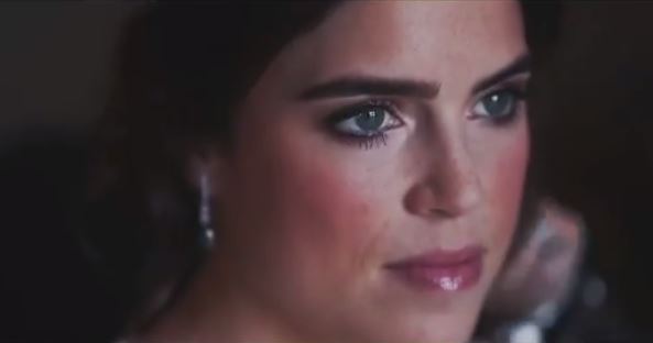  The clip shows Eugenie having her hair and make up done for the special day