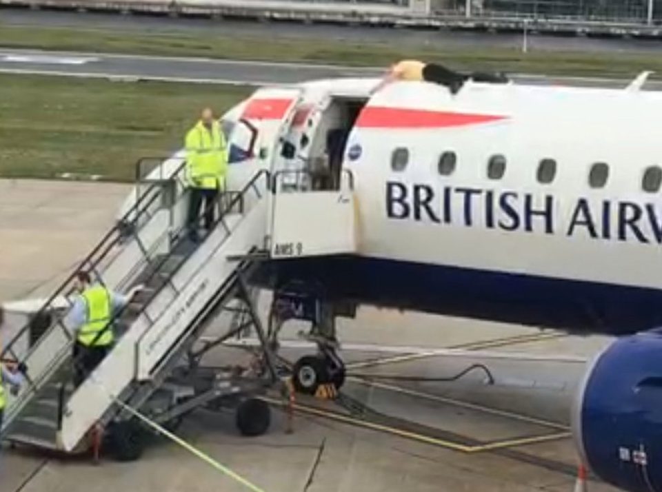  An Extinction Rebellion, James Brown, 55, activist glued himself to a British Airways plane at London City Airport