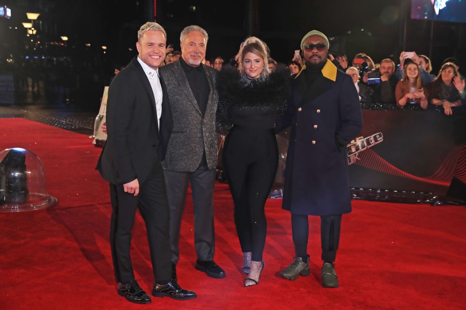  She joins Olly, Sir Tom Jones and Will.i.am