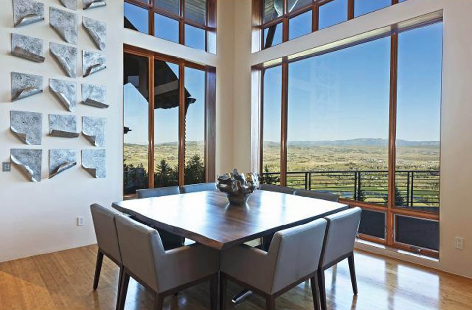  The incredible home features views of the Utah mountains