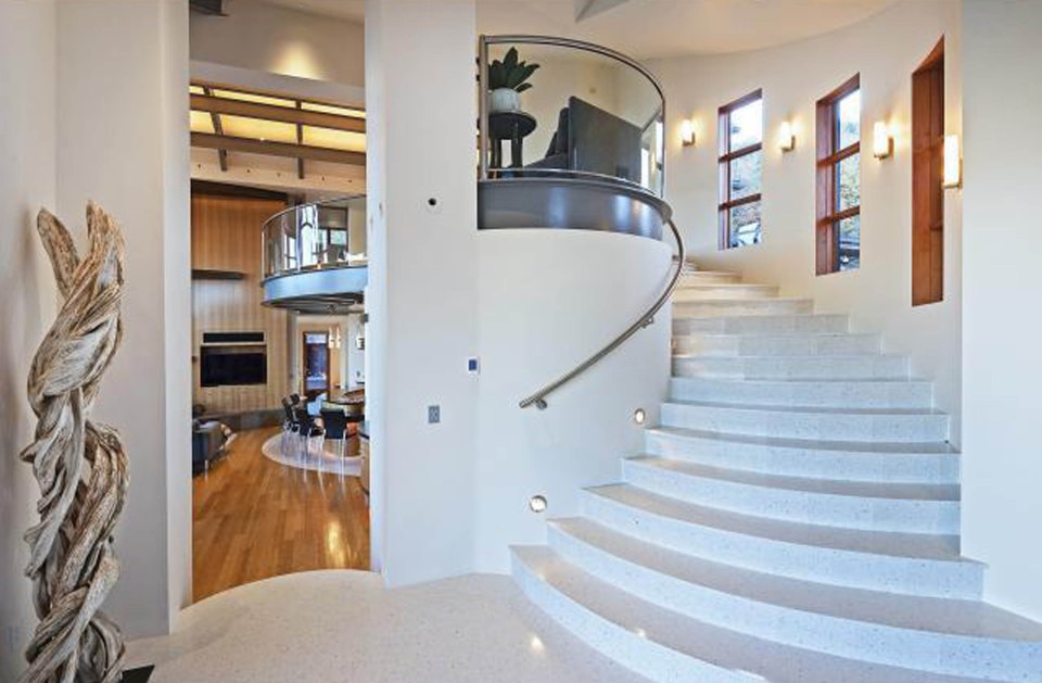  The home boasts a mixture of bamboo and Italian marble flooring