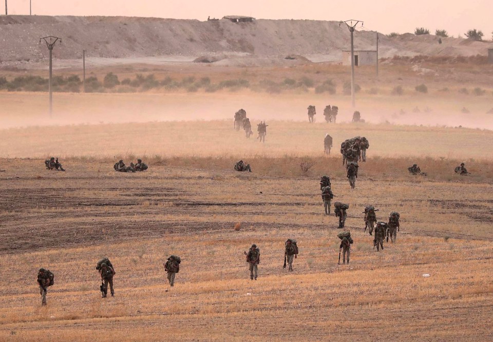  Turkey's forces advance towards Manbij in a picture released yesterday