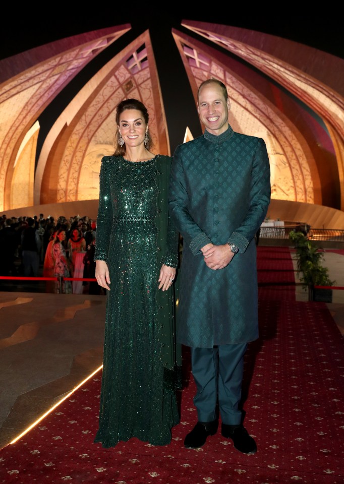  The couple pose for a photograph