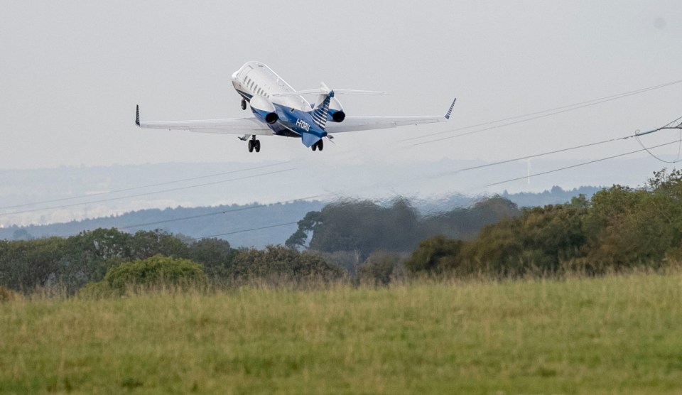  Little Tafida leaves Biggin Hill airport for the specialist children's hospital in Italy