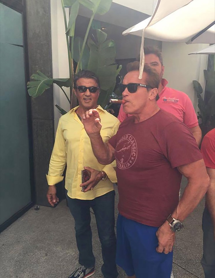  The man was shocked to be photobombed by Arnold Schwarzenegger AND Sylvester Stallone