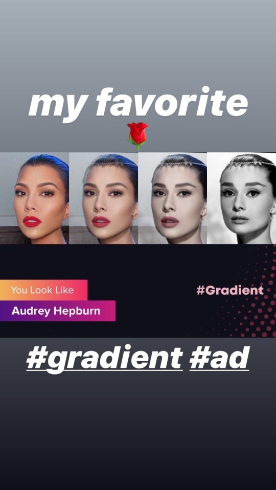  Sister Kourtney got Audrey Hepburn when she tried Gradient