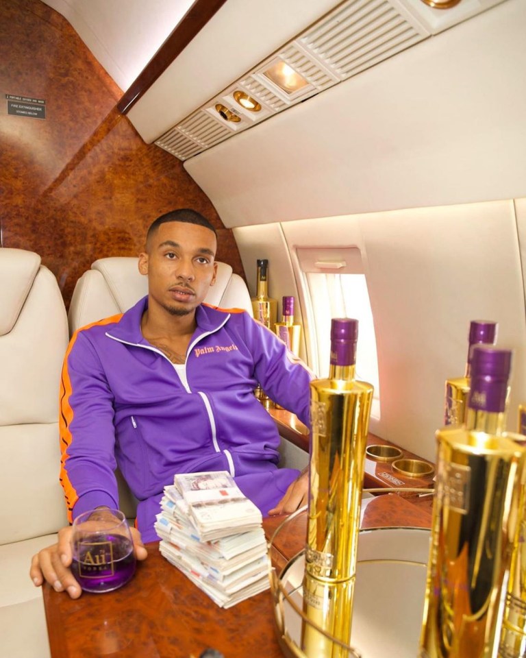  The rapper is known for his love of the finer things in life - seen here on a private jet