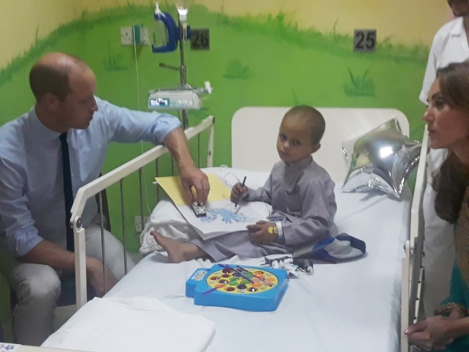  The royals met a number of patients on the children's ward of the hospital