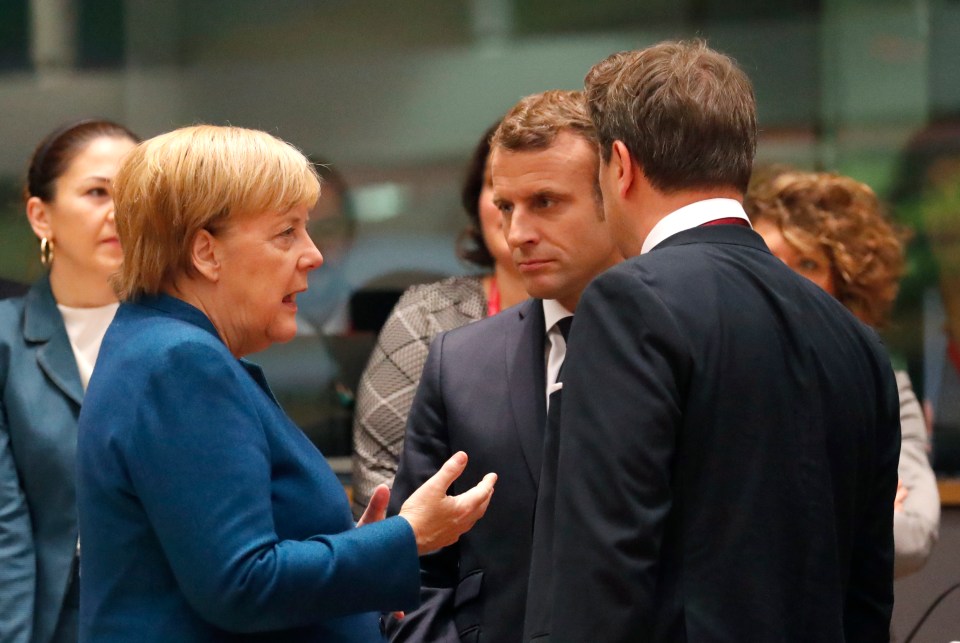  Emmanuel Macron has clashed with Angela Merkel over offering a Brexit extension