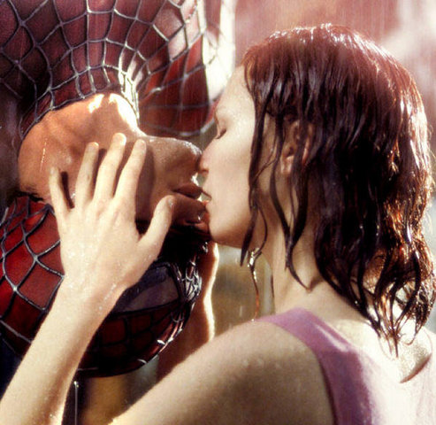  The upside down kiss between Spider-Man and Mary Jane – played by Tobey Maguire and Kirsten Dunst was in sixth