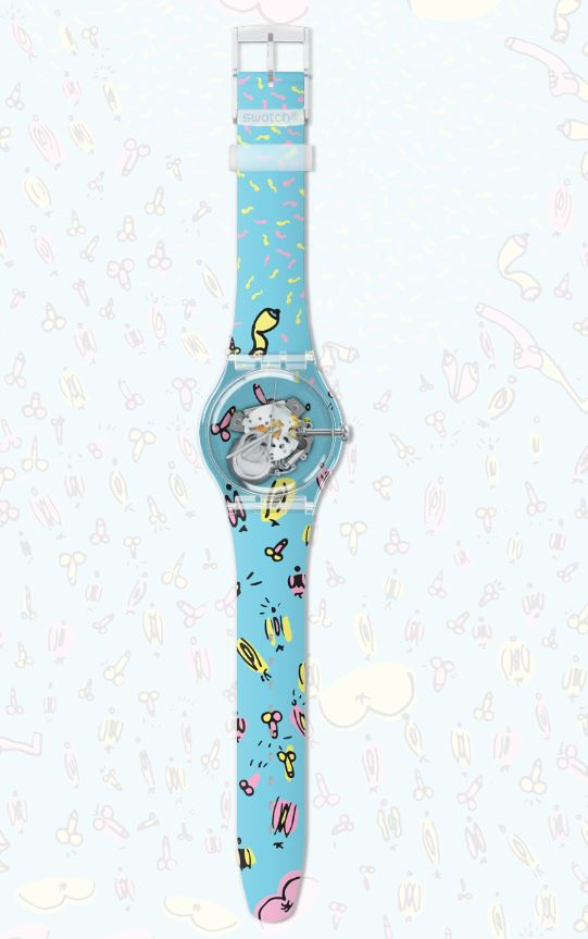 A Mum was shocked when her daughter came across a “cheeky” pattern on a Swatch watch