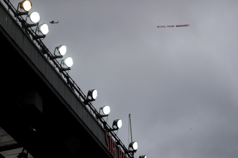  The banner flew high over Old Trafford