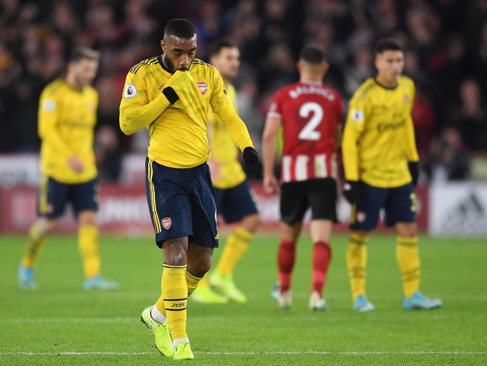  Alexandre Lacazette came off the bench but could not help turn around a torrid evening for Arsenal