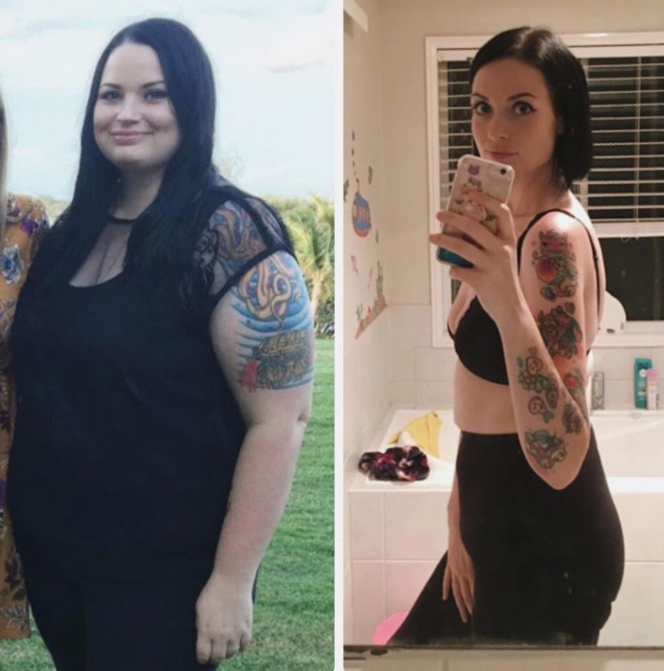  Sarah says she piled on the weight after eating out with her partner and constant midnight feasts