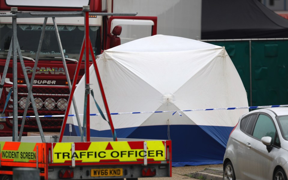  A forensic tent at the scene in Essex today