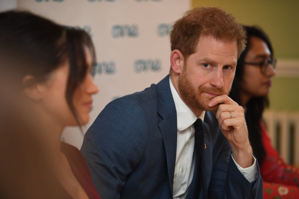 Prince Harry listens to young leaders from around the world talk about gender equality