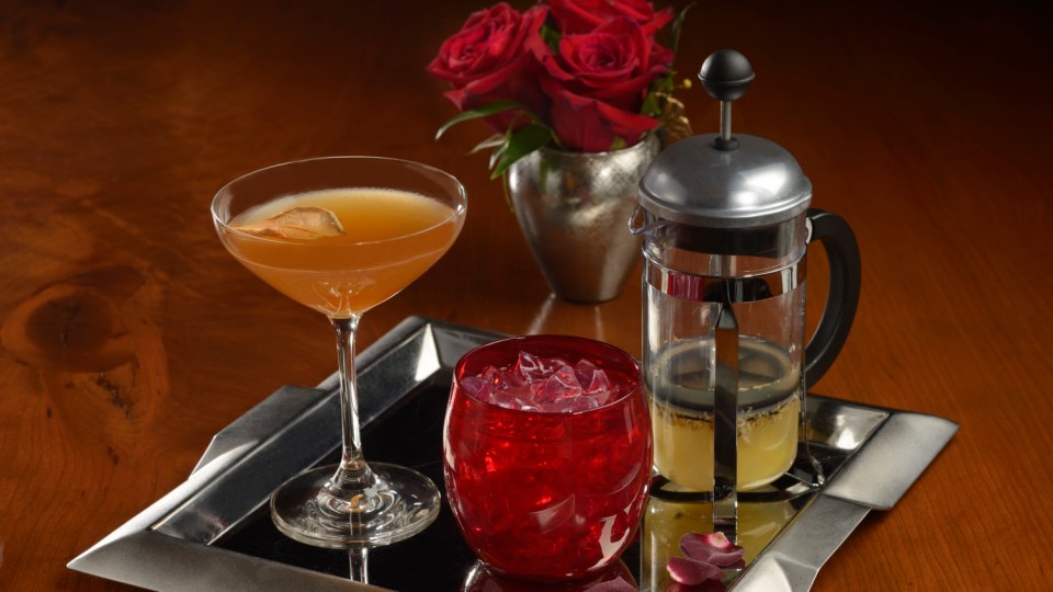 Themed drinks include the Love or the Envy cocktail costing £16