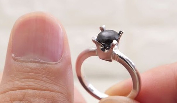 A man has made an engagement ring from a year’s worth of fingernail clippings