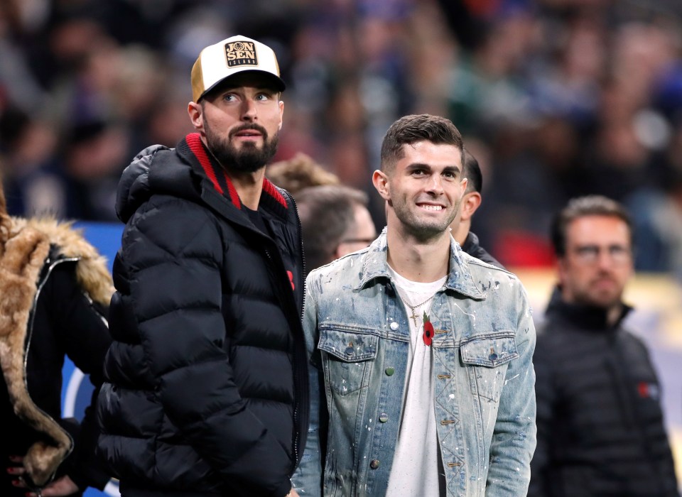 Chelsea pair Olivier Giroud and Christian Pulisic celebrated the win over Burnley by heading to the NFL