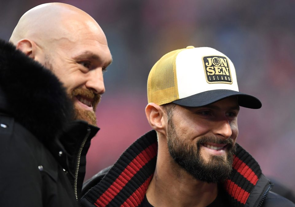 Fury and Giroud smiled for photographs together on a cold afternoon in London