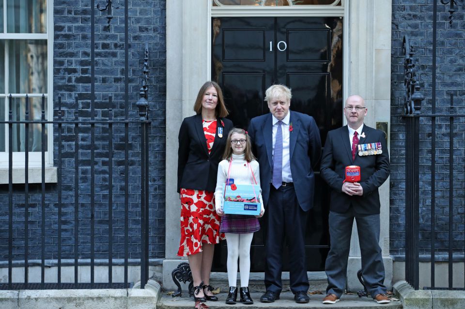  Boris bought his poppy today from the British Legion outside No10