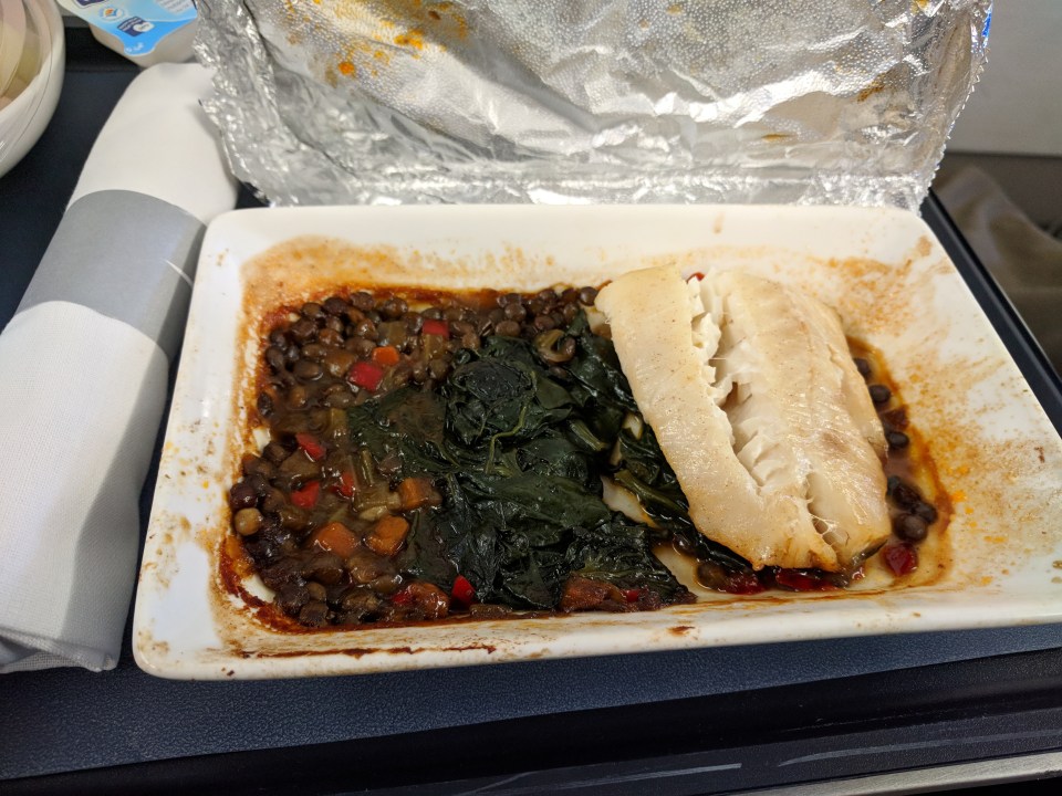 Not sofishticated… this in-flight meal lacks in presentation