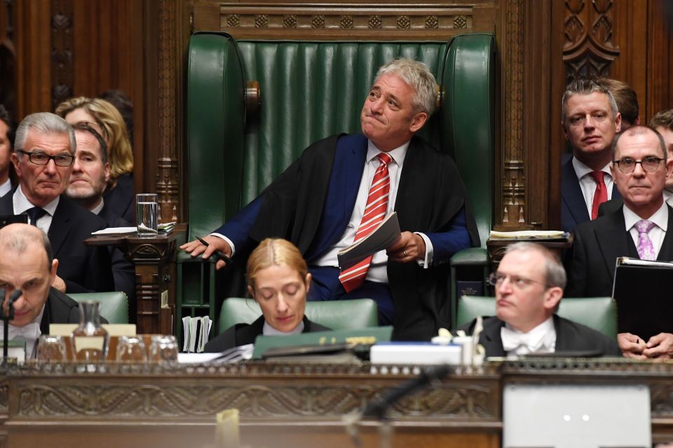  John Bercow was in the Speaker's chair for the final time in Prime Minister's Questions