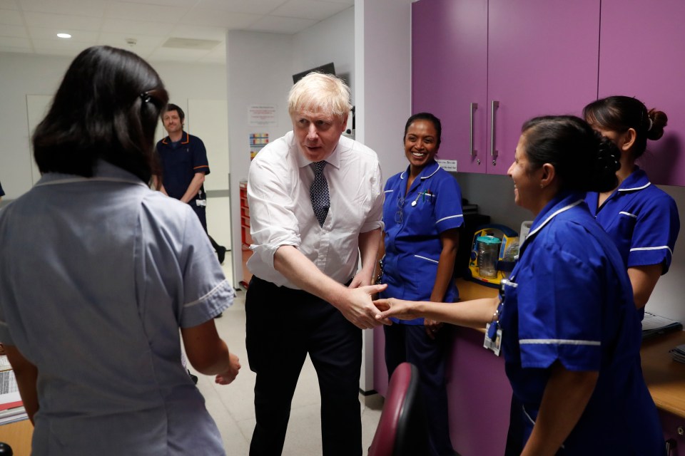  Boris meets NHS staff on the first day of the campaign