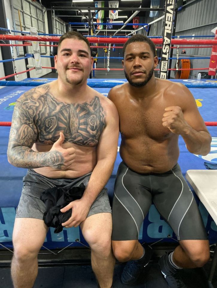  Andy Ruiz Jr revealed his massive body transformation after a sparring session with Michael Hunter this week