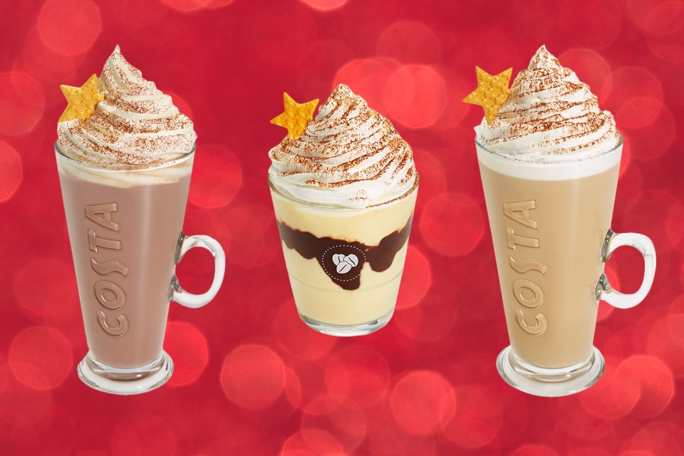  The Costa Christmas 2019 menu includes a new range of warming drinks to get you feeling festive